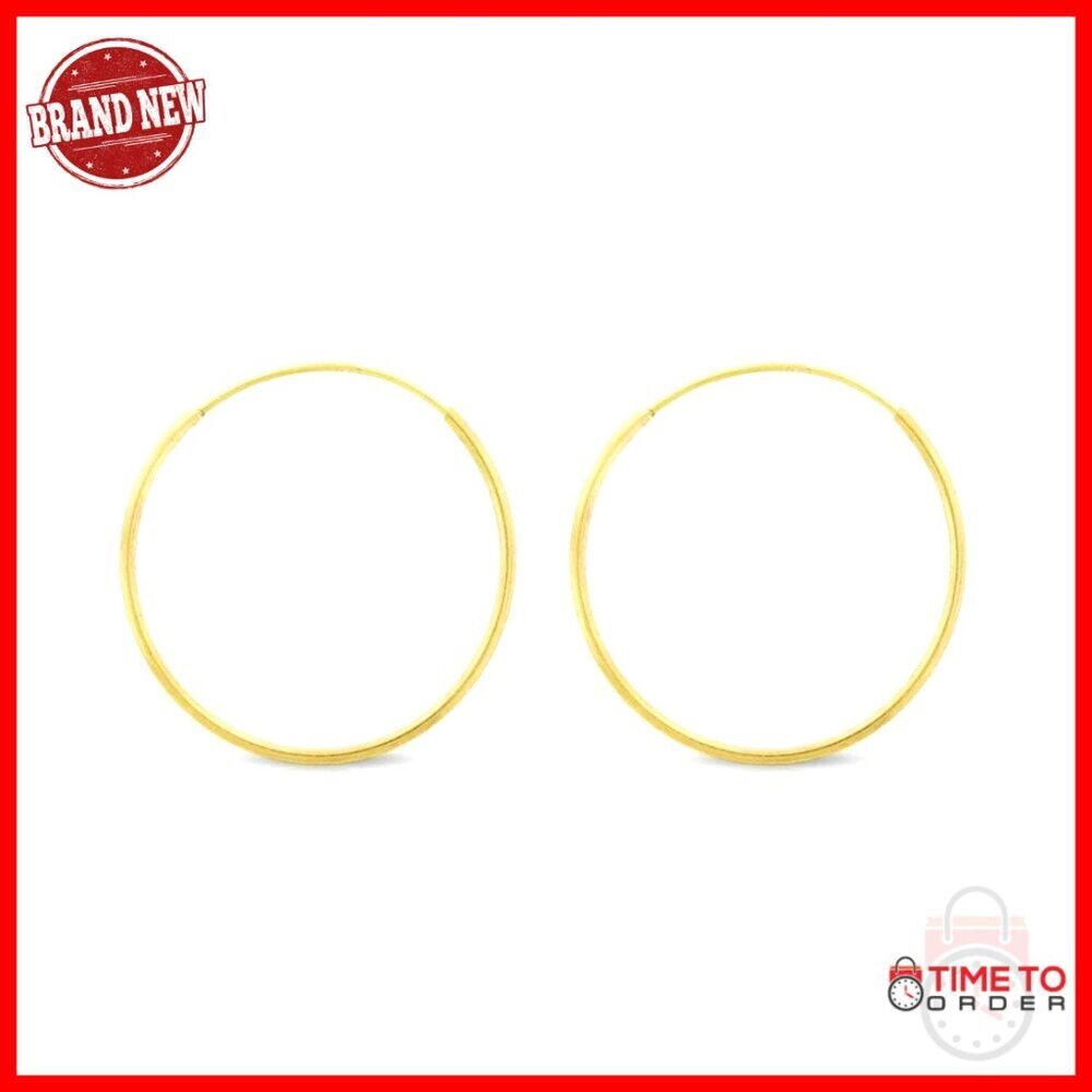 14k Solid Gold Thin Hoop Earrings, Hypoallergenic, 10-20mm Sizes